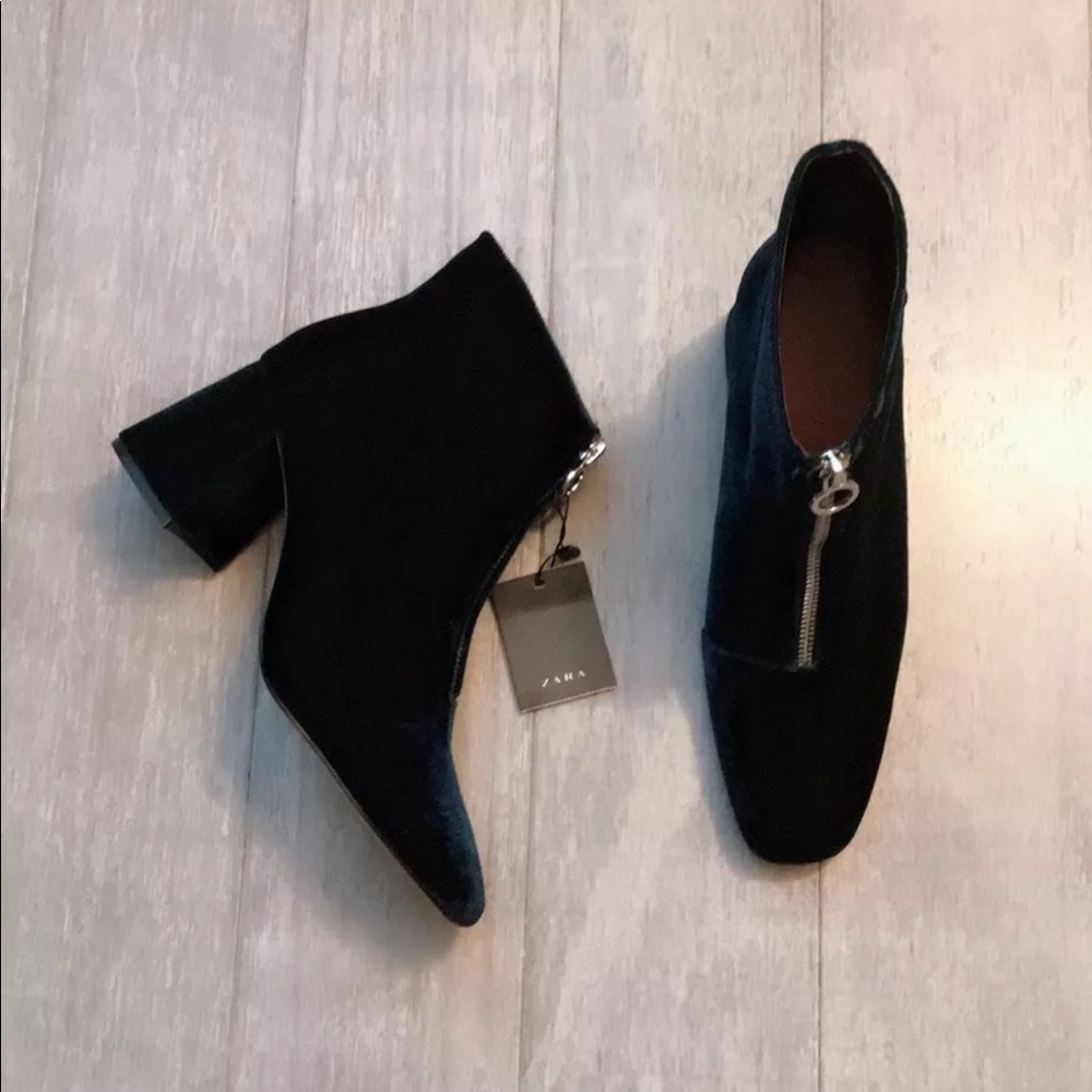Zara chunky blue boots with zipper - Picture 3 of 4